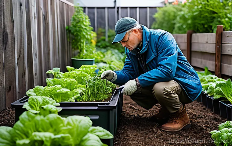 도시농업관리사 업무 스킬 업그레이드 - A friendly adult urban farming manager, wearing a wide-brimmed sun hat, a comfortable gardening apro... 도시농업관리사 업무 스킬 업그레이드 - A friendly adult urban farming manager, wearing a wide-brimmed sun hat, a comfortable gardening apro...
