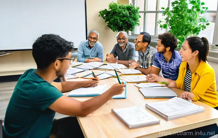 도시농업관리사 자격증 공부 커뮤니티 - **Urban Agriculture Study Community: Collaborative Learning Session**
    A diverse group of adults,...