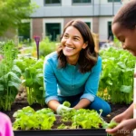 Home 2 도시농업관리사와 도시 환경 개선 - An urban agriculture manager, a woman in her late 30s with a warm smile, is passionately teaching a ...